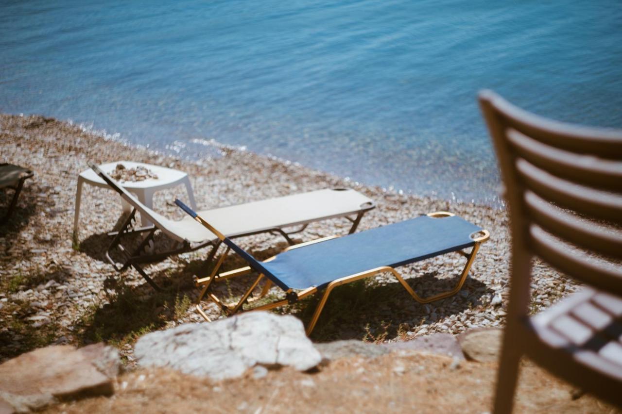 Seafront Traditional Stone House In Sunset Olive Grove - B Vila Alyfanta Exterior foto